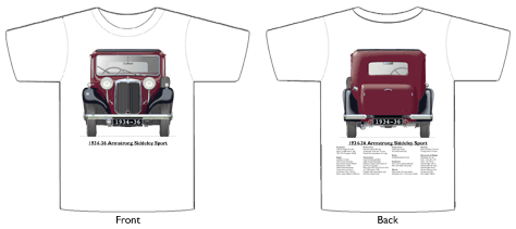 Armstrong Siddeley Sports Foursome (Red) 1934-36 T-shirt Front & Back